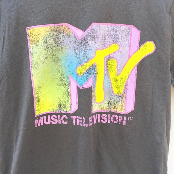 Unbranded MTV logo Womens large short sleeve Grey graphic retro classic tee - Picture 3 of 6